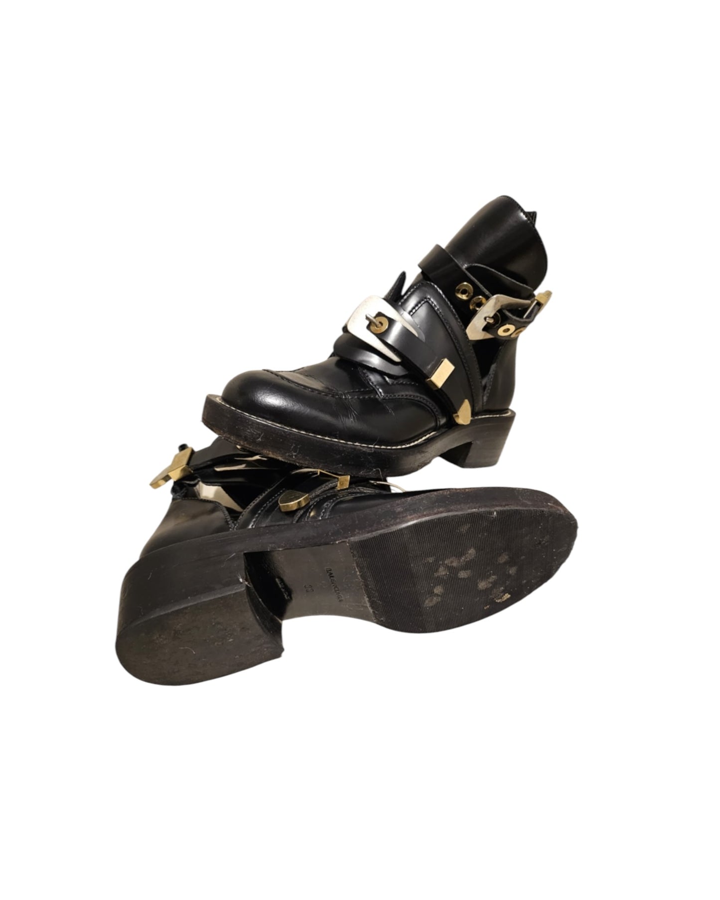 Balenciaga Ceinture Biker Boots | Black | Size 38 - The Luxury Savvy