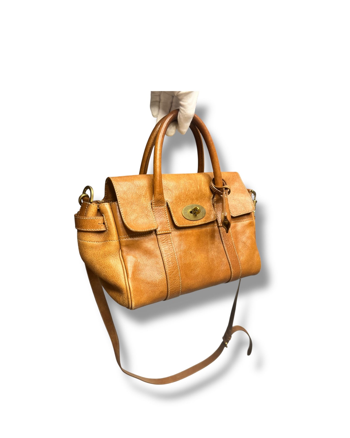 Mulberry Bayswater Natural Vegetable Tanned Leather Satchel in Oak - The Luxury Savvy