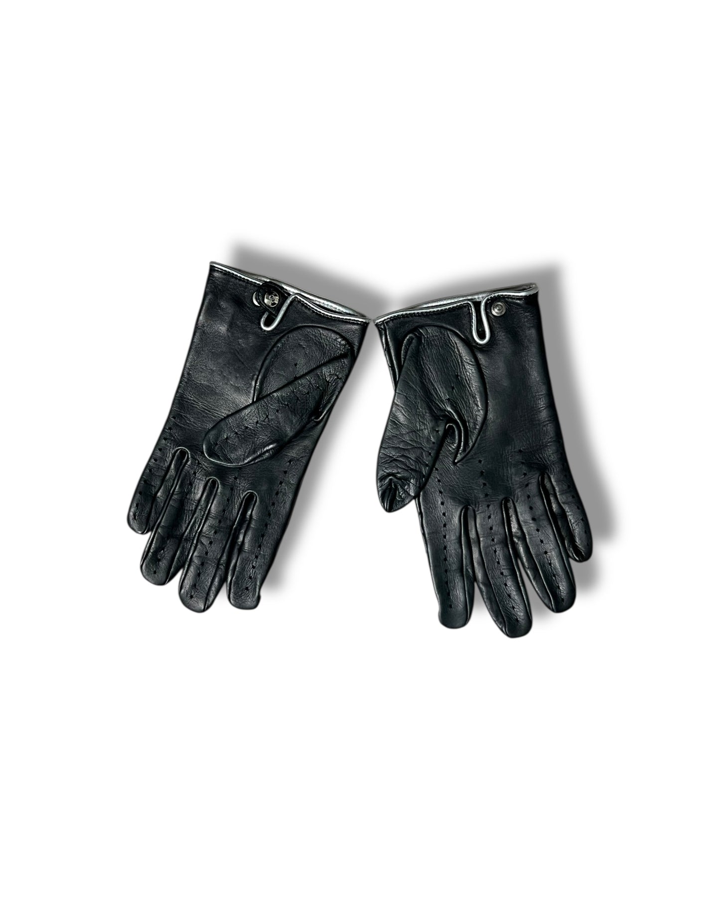 Chanel Leather Gloves Black Classic CC Logo Winter Gloves