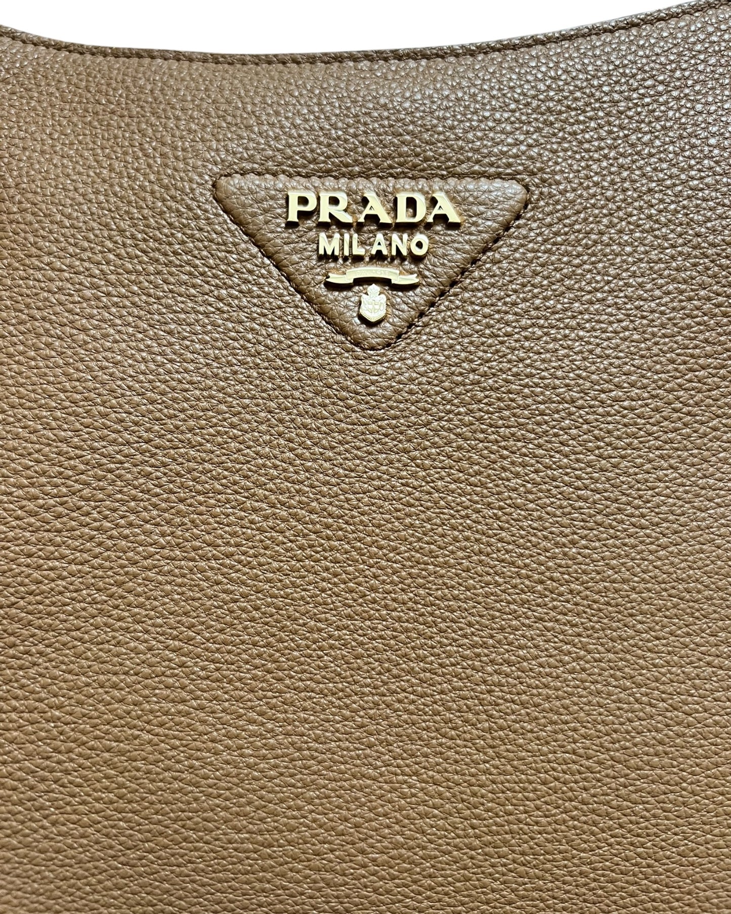 Prada Medium Leather Shoulder Bag - Tan - The Luxury Savvy