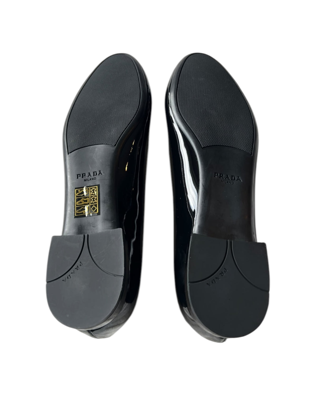 Prada Black Patent Leather Ballet Flats