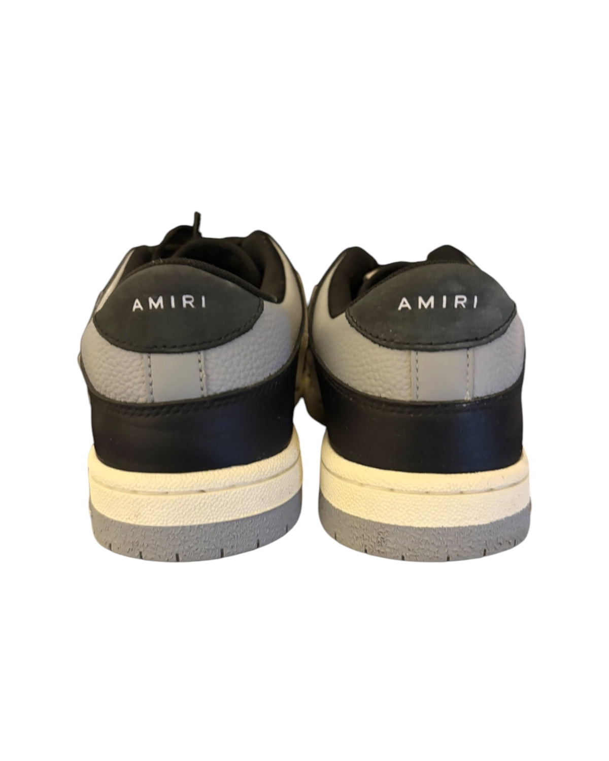 Amiri Skel Top Low Leather Trainers – Black/Grey