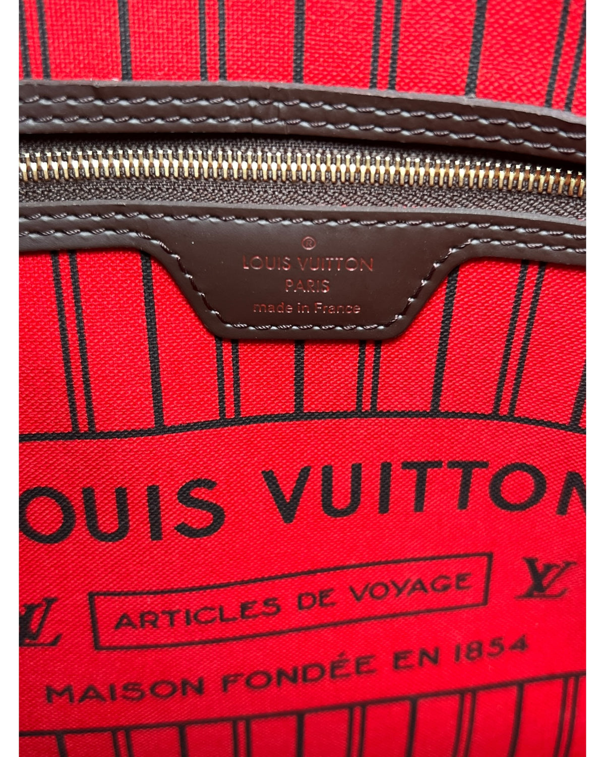 Louis Vuitton Neverfull MM Damier Ebene Canvas Tote Bag