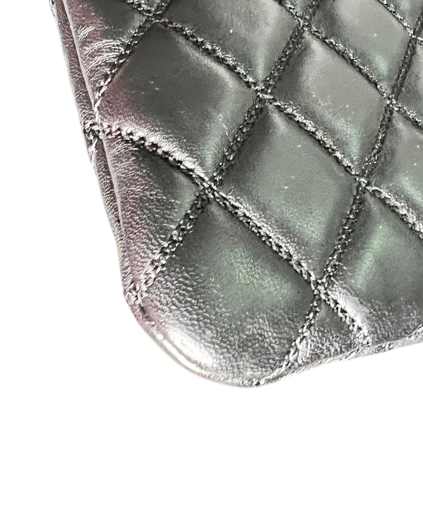 Chanel Pearl O Case Medium Quilted Lambskin & Calfskin Clutch Black Gold Hardware