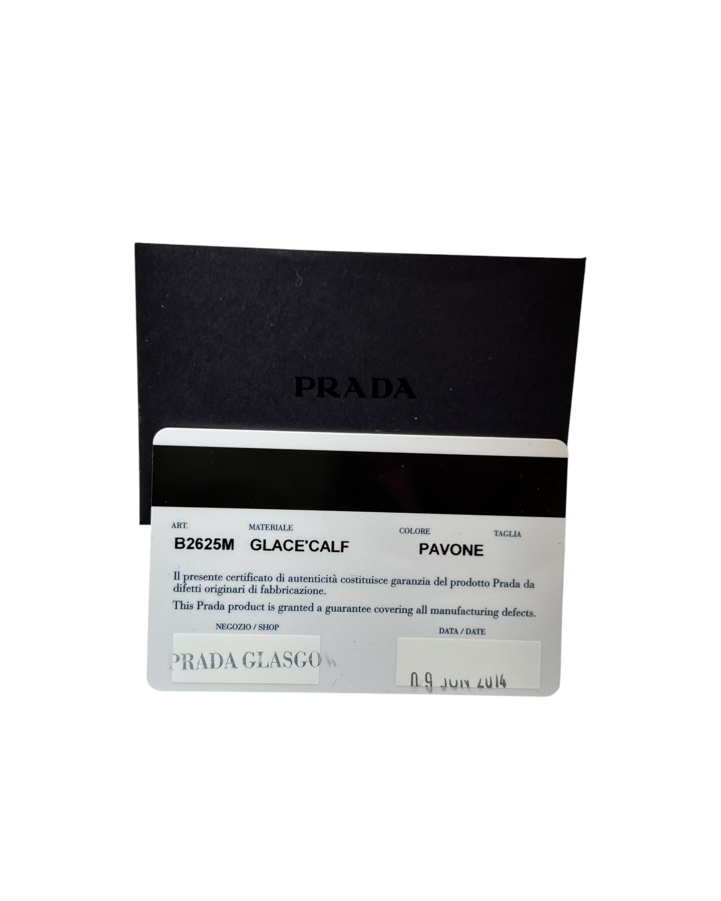 Prada Leather Bag | Pavone | Silver Tone | Detachable Strap