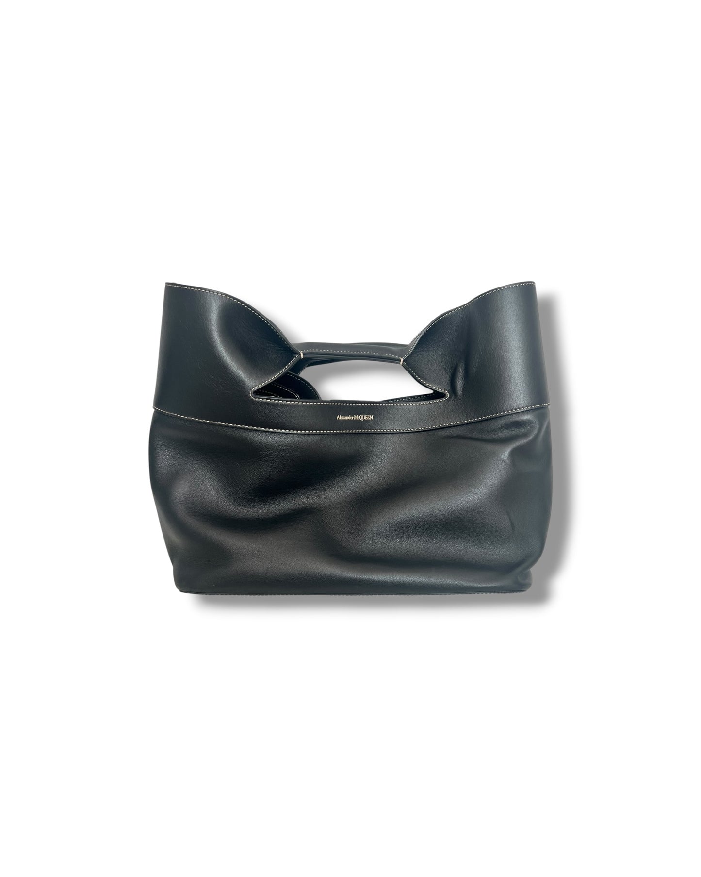 Alexander McQueen The Bow Tote Bag in Black Leather