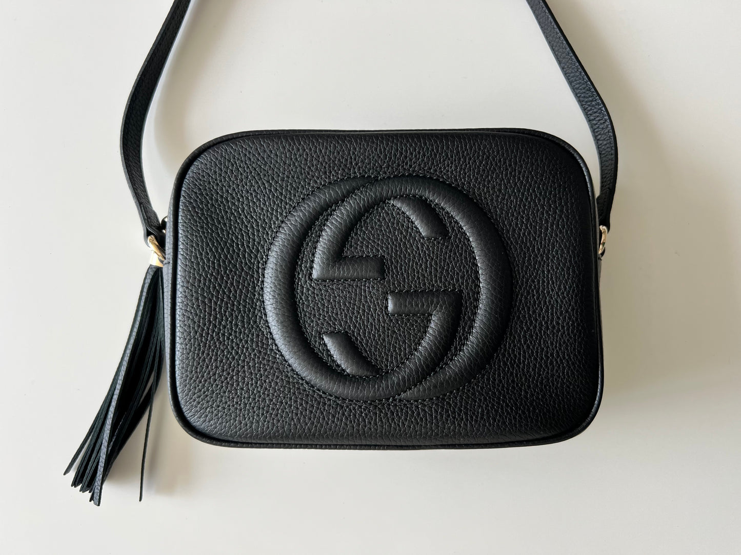 Gucci Soho Disco Crossbody Bag – Black Pebbled Leather