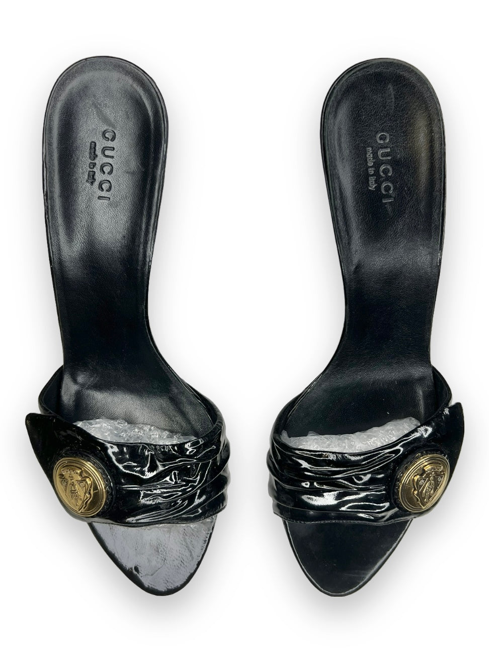 GUCCI BLACK HIGH-HEELED SANDALS