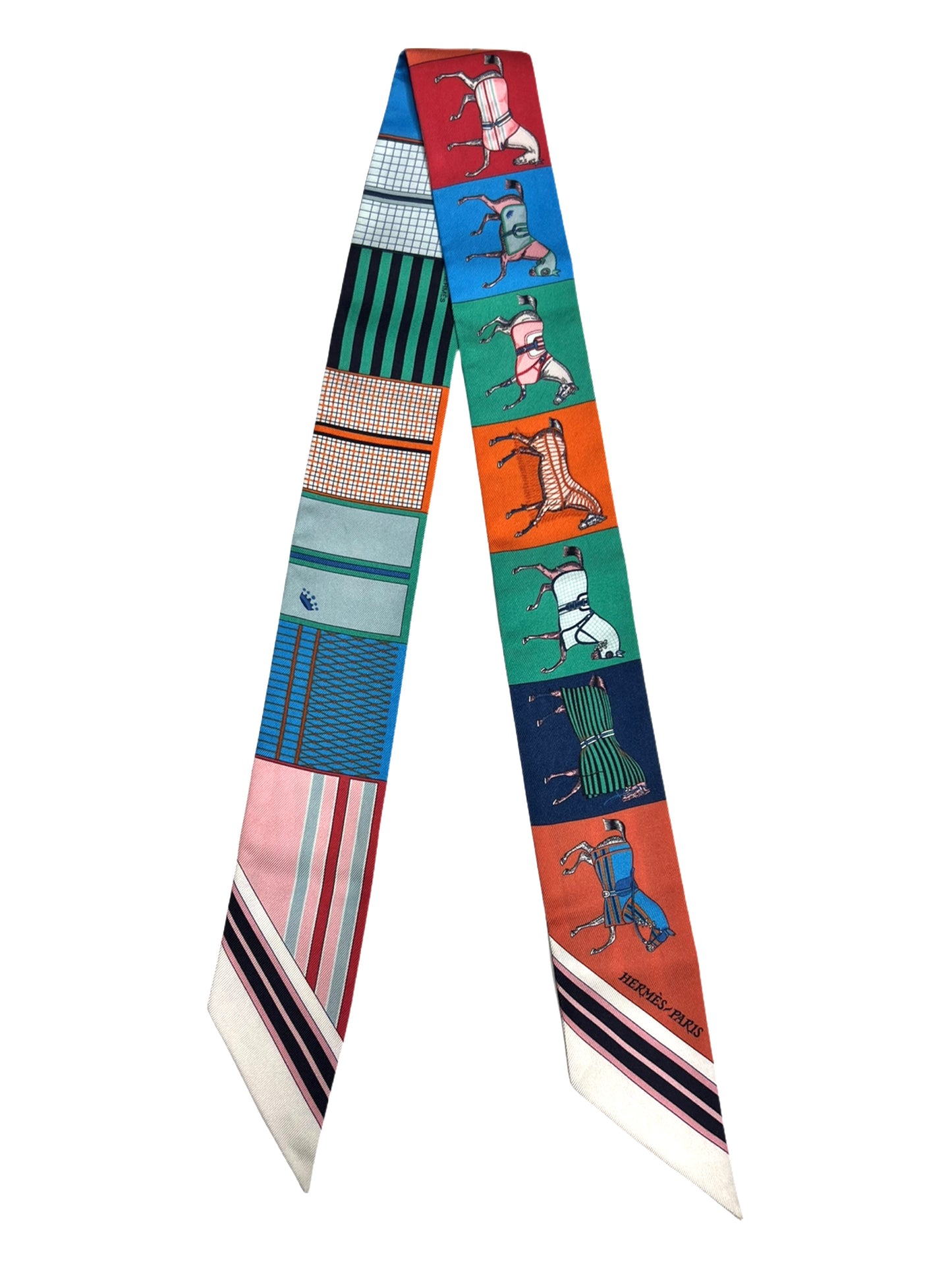 Pre-owned Hermès Horses Twilly Scarf