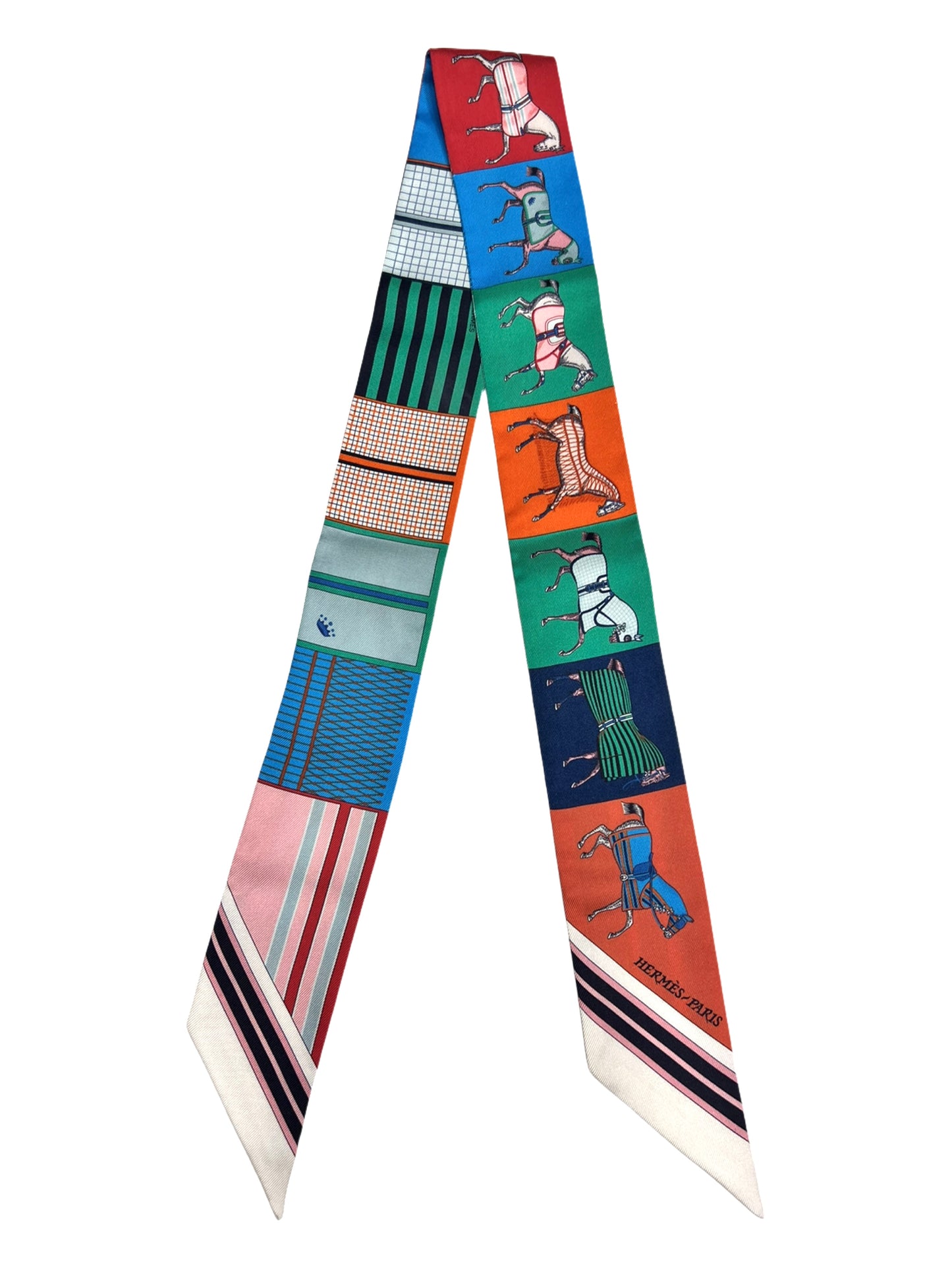 Pre-owned Hermès Horses Twilly Scarf