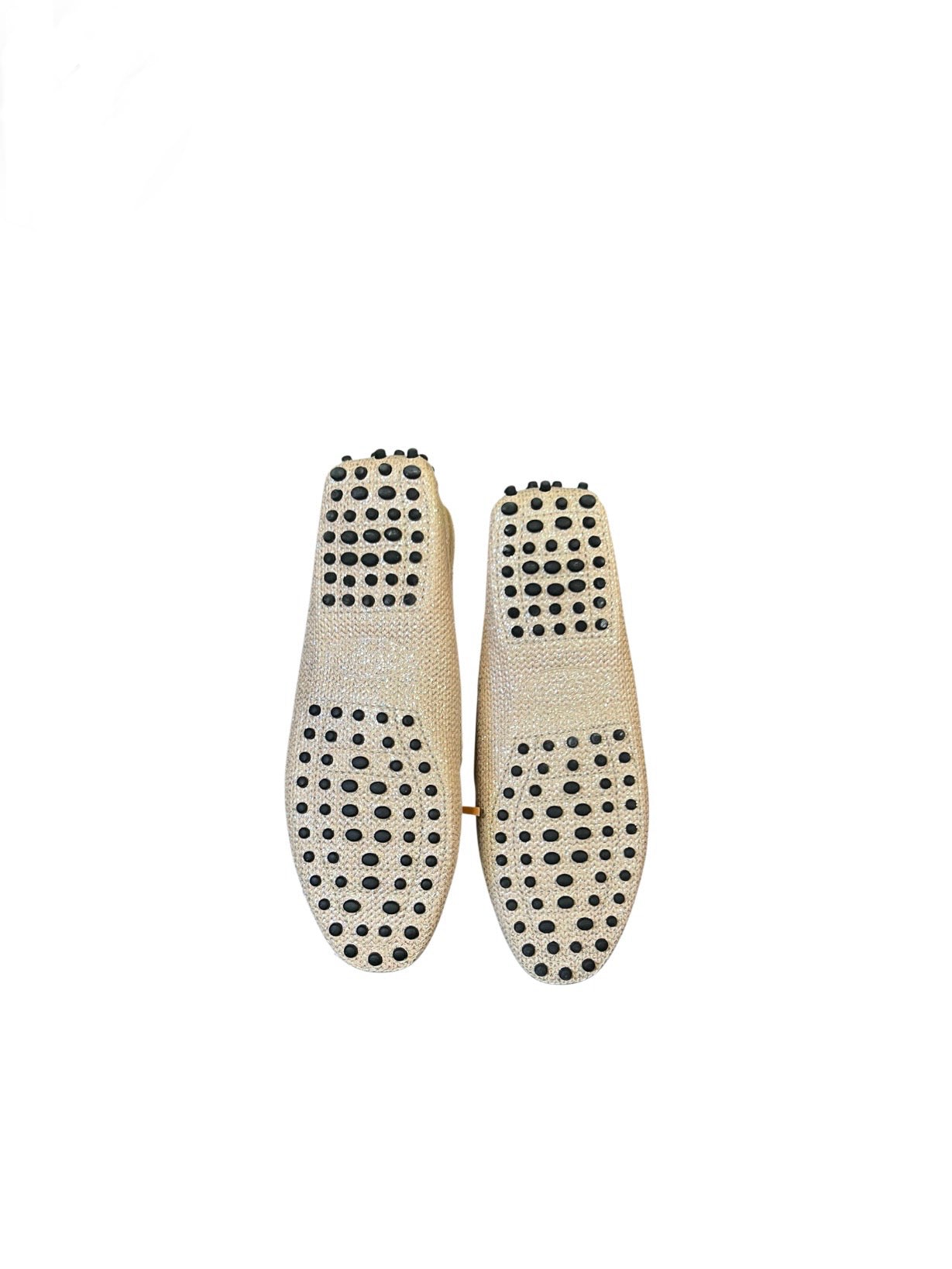 Tod’s Gommino Metallic Raffia Driving Shoes – Size EU 36
