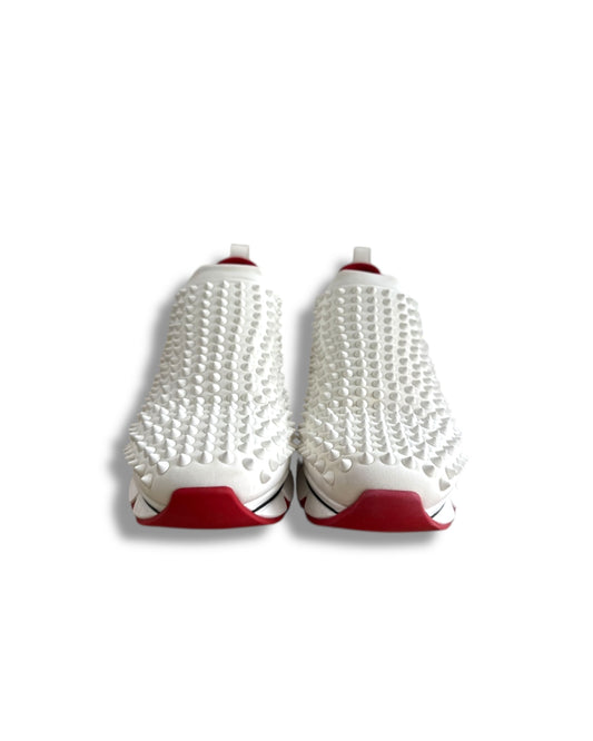 Christian Louboutin Spike Sock Donna Neoprene White Sneakers