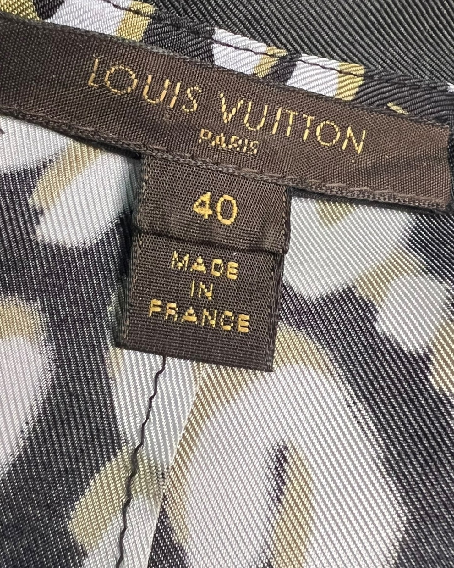 Louis Vuitton Printed Silk Sleeveless Bow Tie Midi Dress