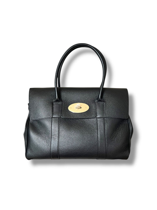 Mulberry Bayswater Heritage – Black Small Classic Grain with Brass Hardware