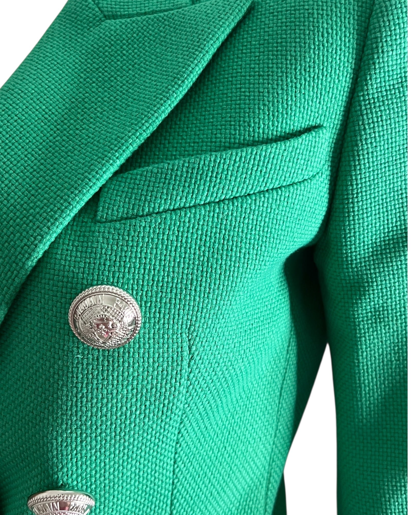 Balmain Double-Breasted Blazer – Emerald Green - The Luxury Savvy