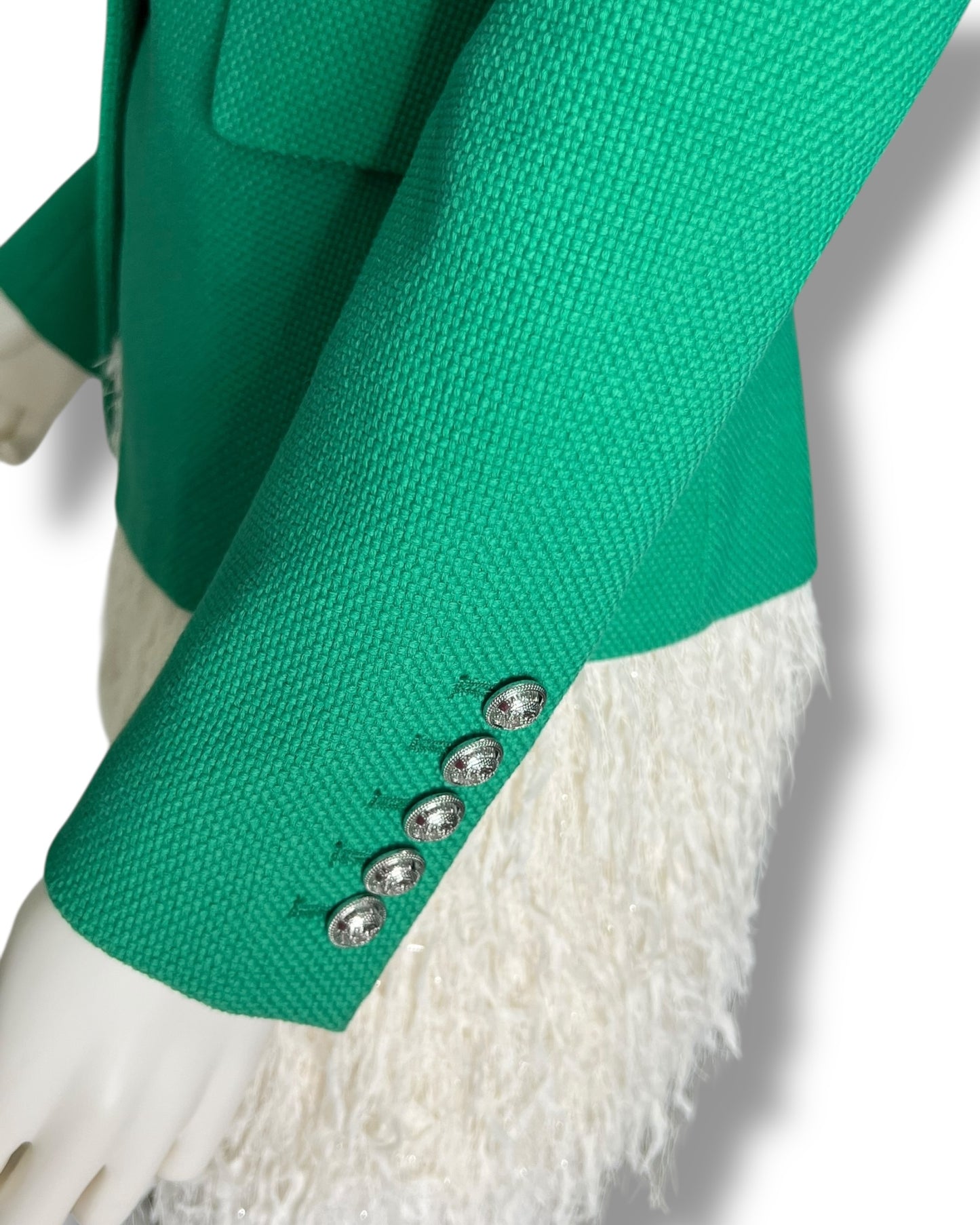 Balmain Double-Breasted Blazer – Emerald Green - The Luxury Savvy