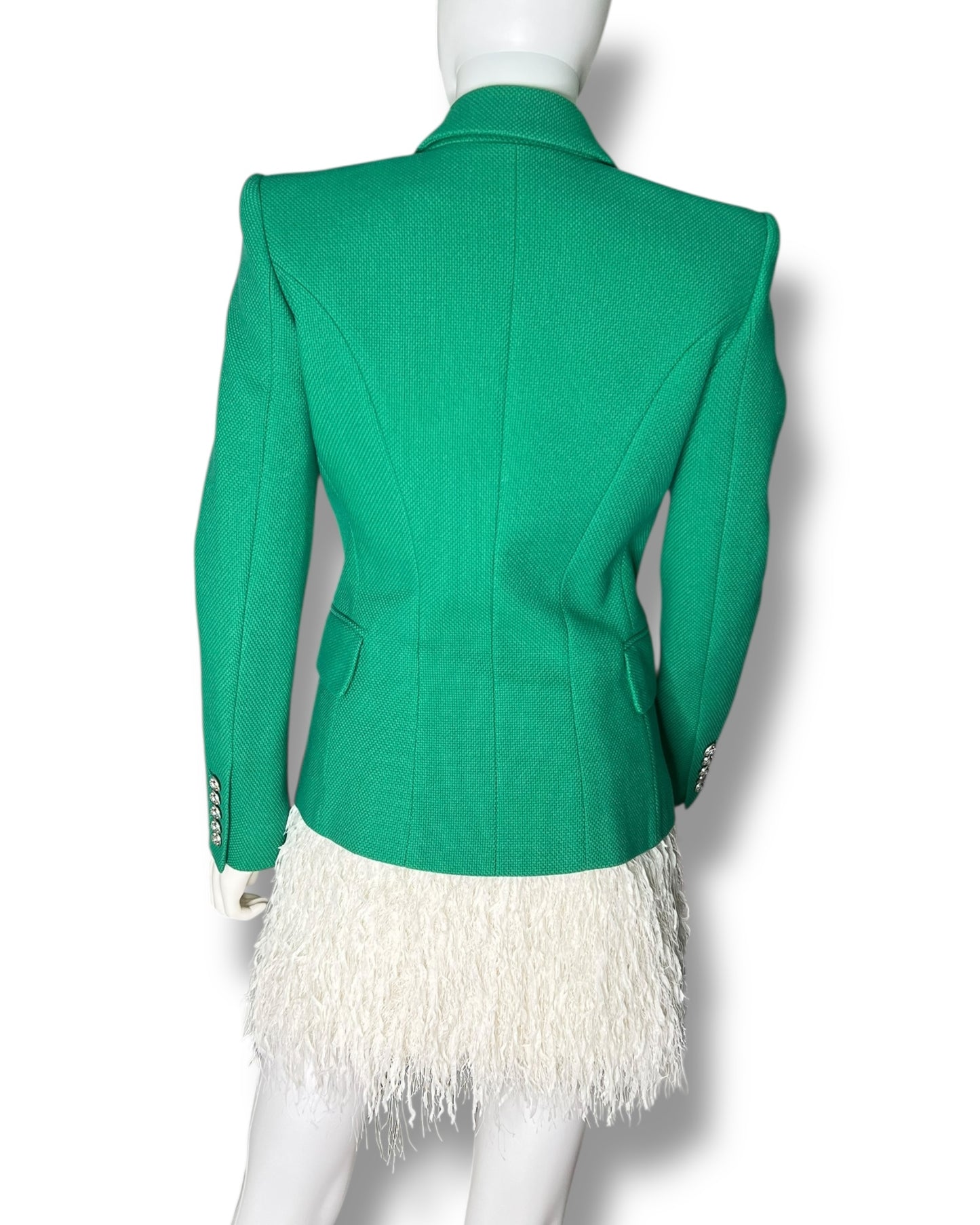 Balmain Double-Breasted Blazer – Emerald Green - The Luxury Savvy