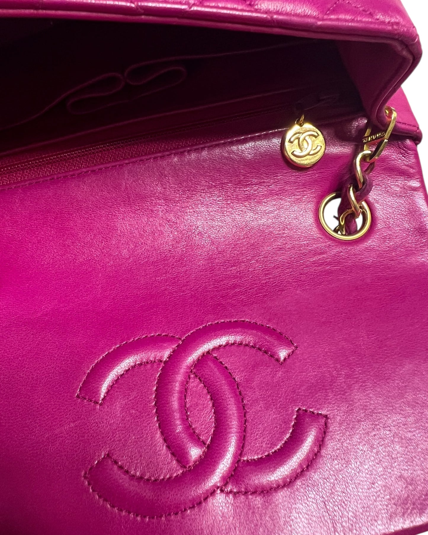 Chanel Vintage Classic Mini Square Flap Bag – Purple Lambskin with 24k Gold - Plated Hardware