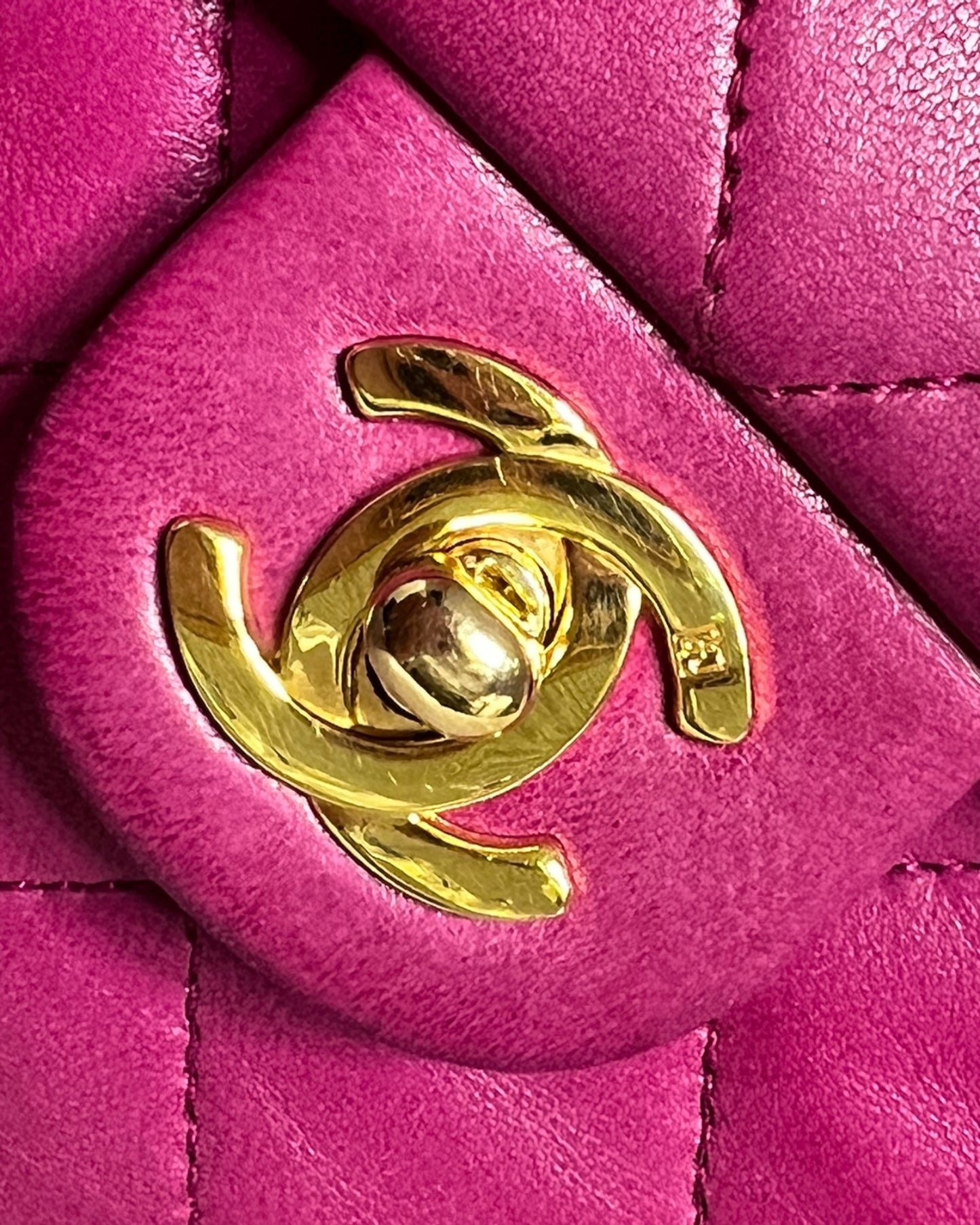 Chanel Vintage Classic Mini Square Flap Bag – Purple Lambskin with 24k Gold - Plated Hardware