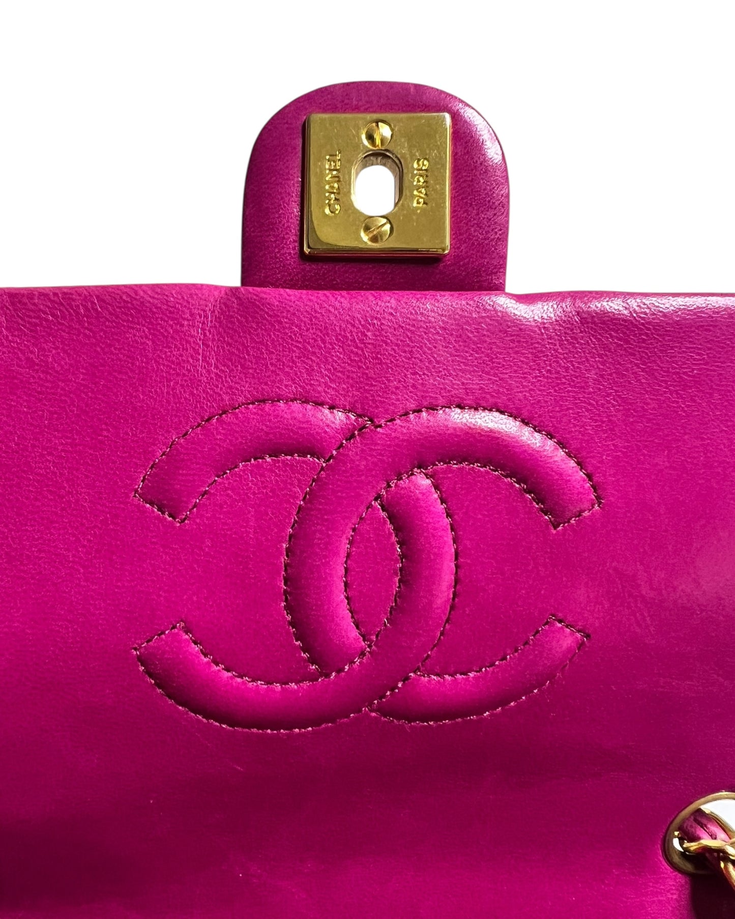 Chanel Vintage Classic Mini Square Flap Bag – Purple Lambskin with 24k Gold - Plated Hardware