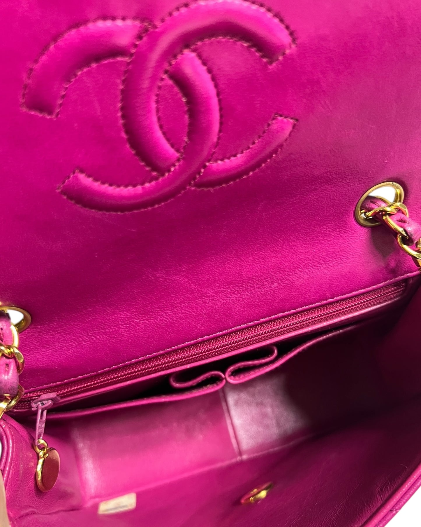 Chanel Vintage Classic Mini Square Flap Bag – Purple Lambskin with 24k Gold - Plated Hardware