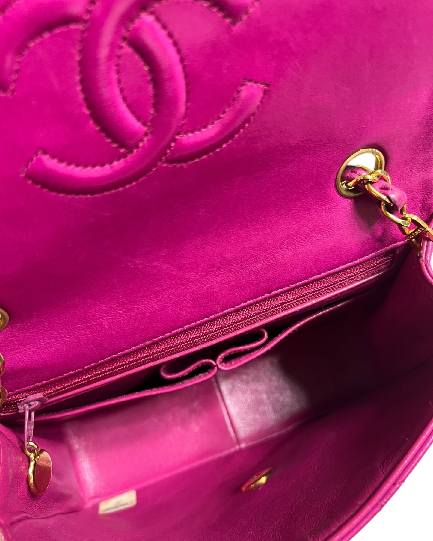 Chanel Vintage Classic Mini Square Flap Bag – Purple Lambskin with 24k Gold - Plated Hardware