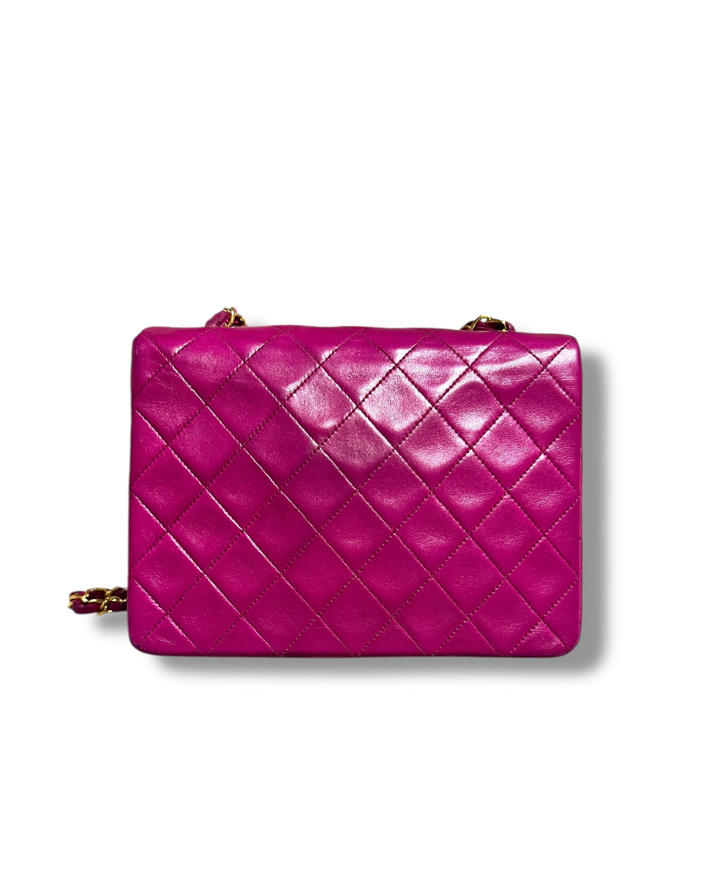 Chanel Vintage Classic Mini Square Flap Bag – Purple Lambskin with 24k Gold - Plated Hardware
