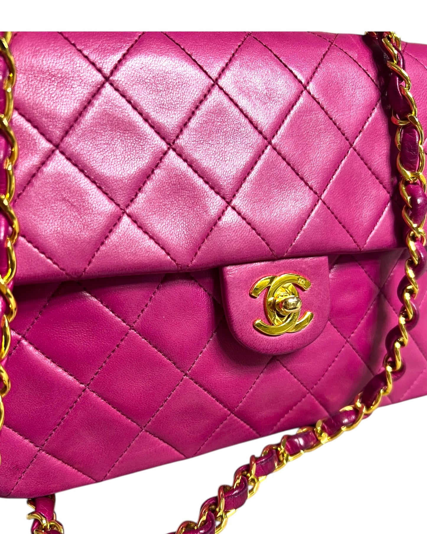 Chanel Vintage Classic Mini Square Flap Bag – Purple Lambskin with 24k Gold - Plated Hardware