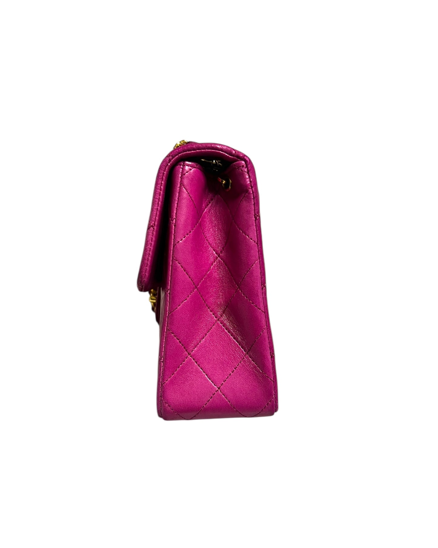 Chanel Vintage Classic Mini Square Flap Bag – Purple Lambskin with 24k Gold - Plated Hardware