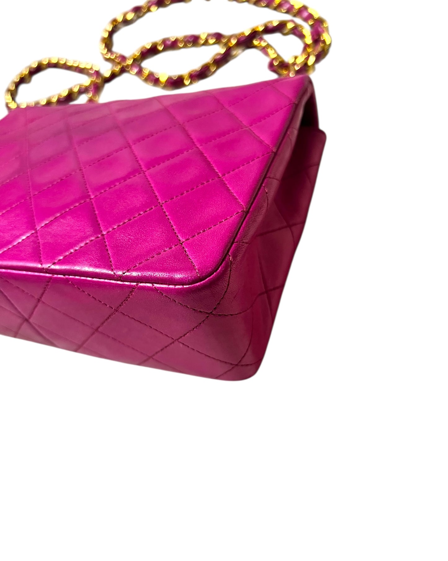 Chanel Vintage Classic Mini Square Flap Bag – Purple Lambskin with 24k Gold - Plated Hardware