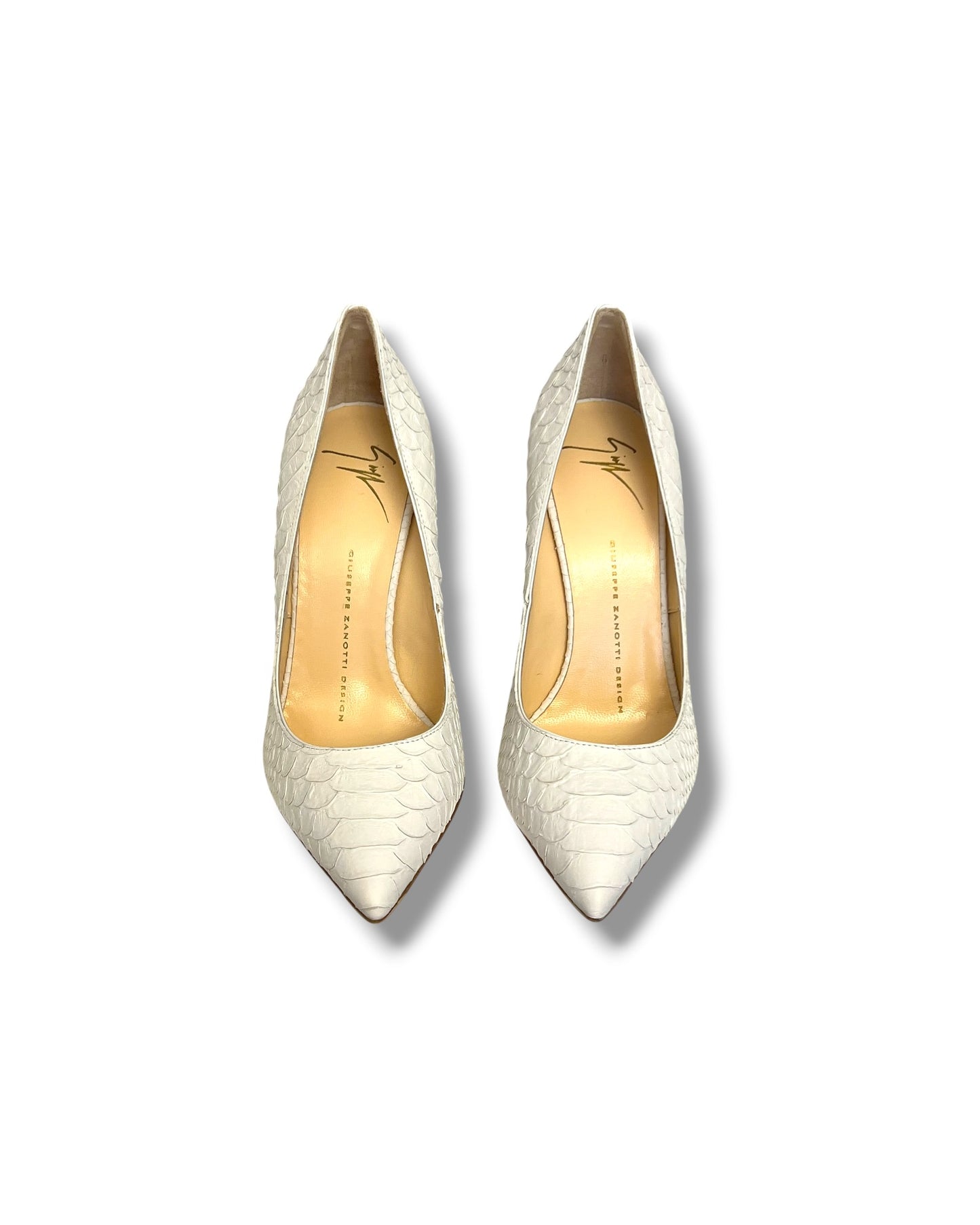 Giuseppe Zanotti Ester 110 Printed Leather Pumps White | Size EU 36.5