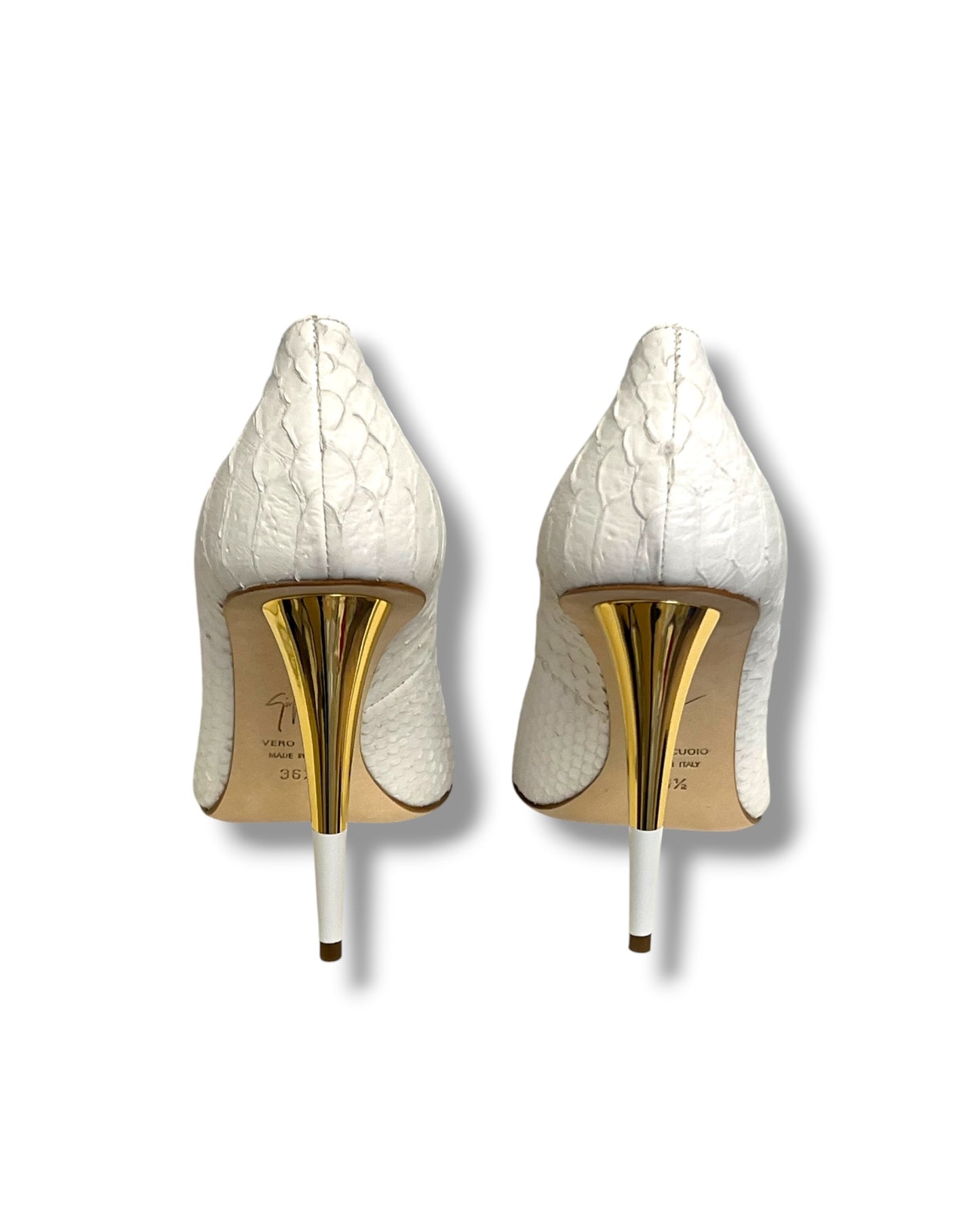 Giuseppe Zanotti Ester 110 Printed Leather Pumps White | Size EU 36.5