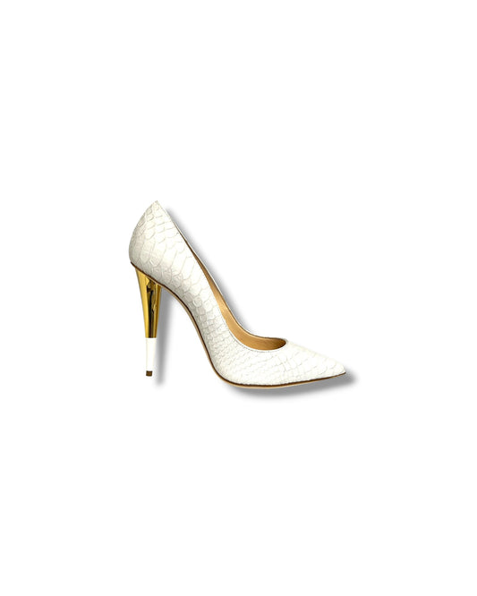 Giuseppe Zanotti Ester 110 Printed Leather Pumps White | Size EU 36.5