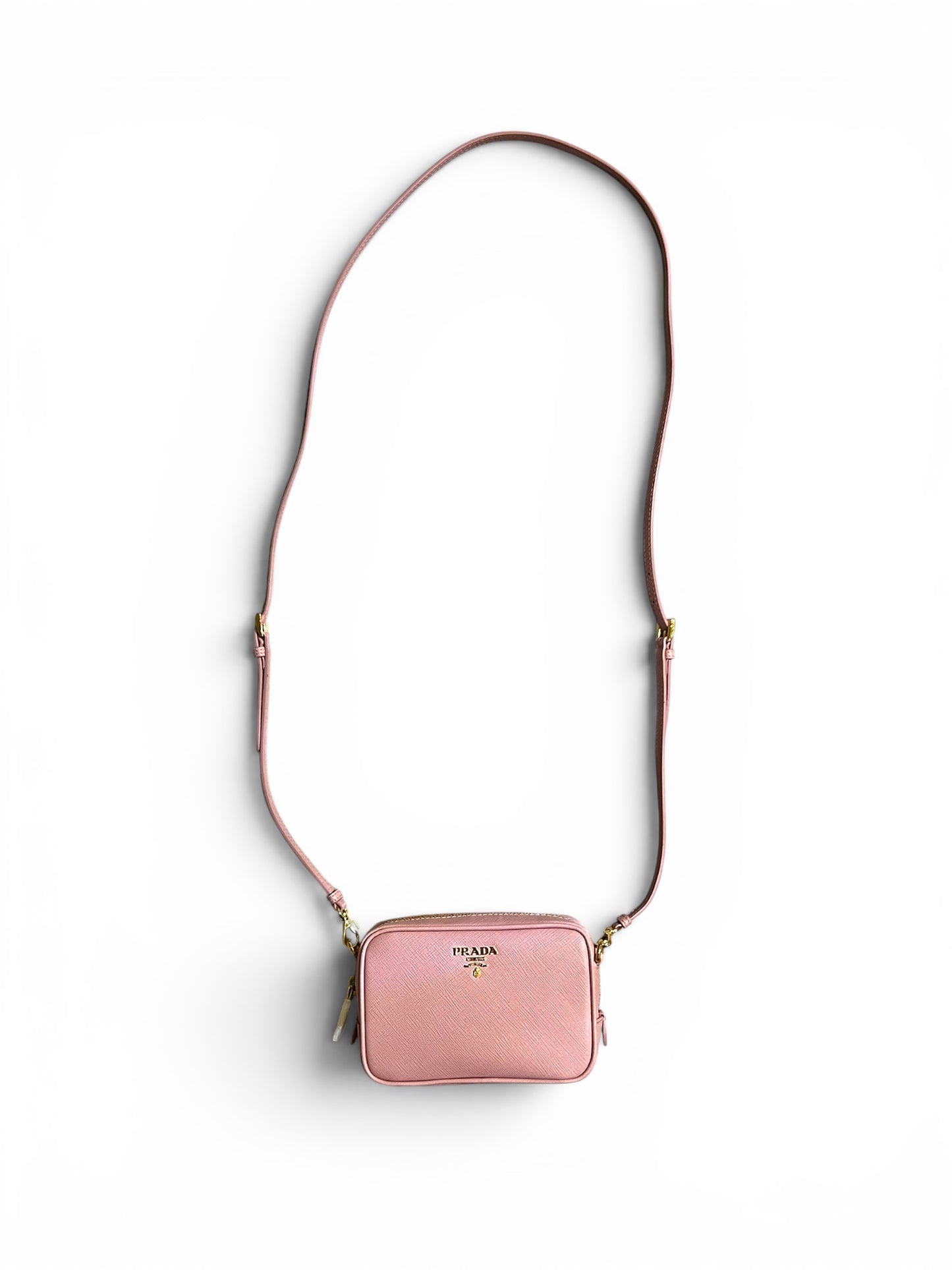Prada Saffiano Mini Camera Bag in Orchidea Pink