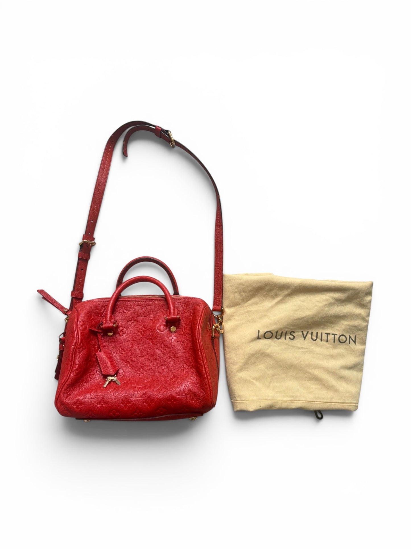 Louis Vuitton Empreinte Speedy Bandoulière 25 Cherry Red