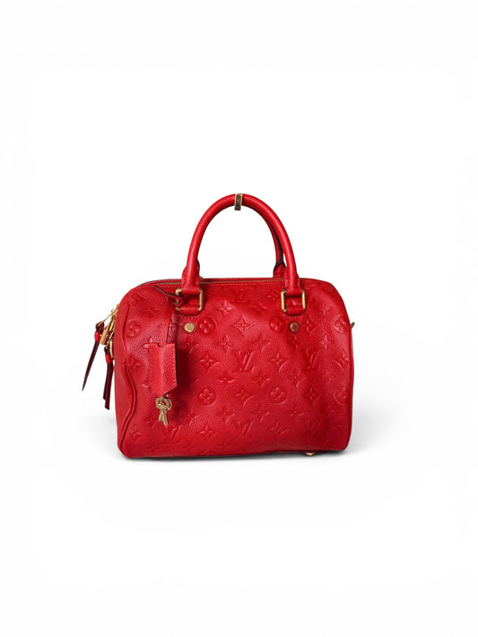 Louis Vuitton Empreinte Speedy Bandoulière 25 Cherry Red