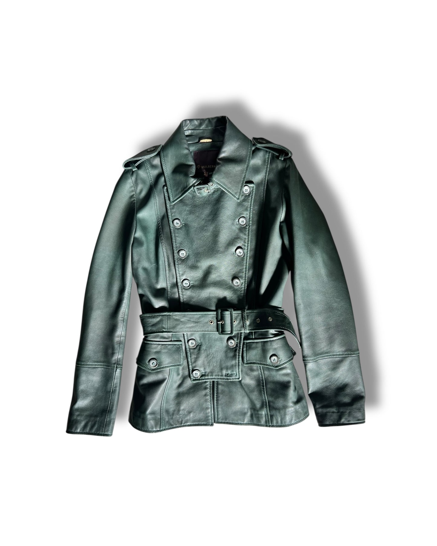 Mulberry Dark Green Leather Jacket – UK 10 / EU 40 / US