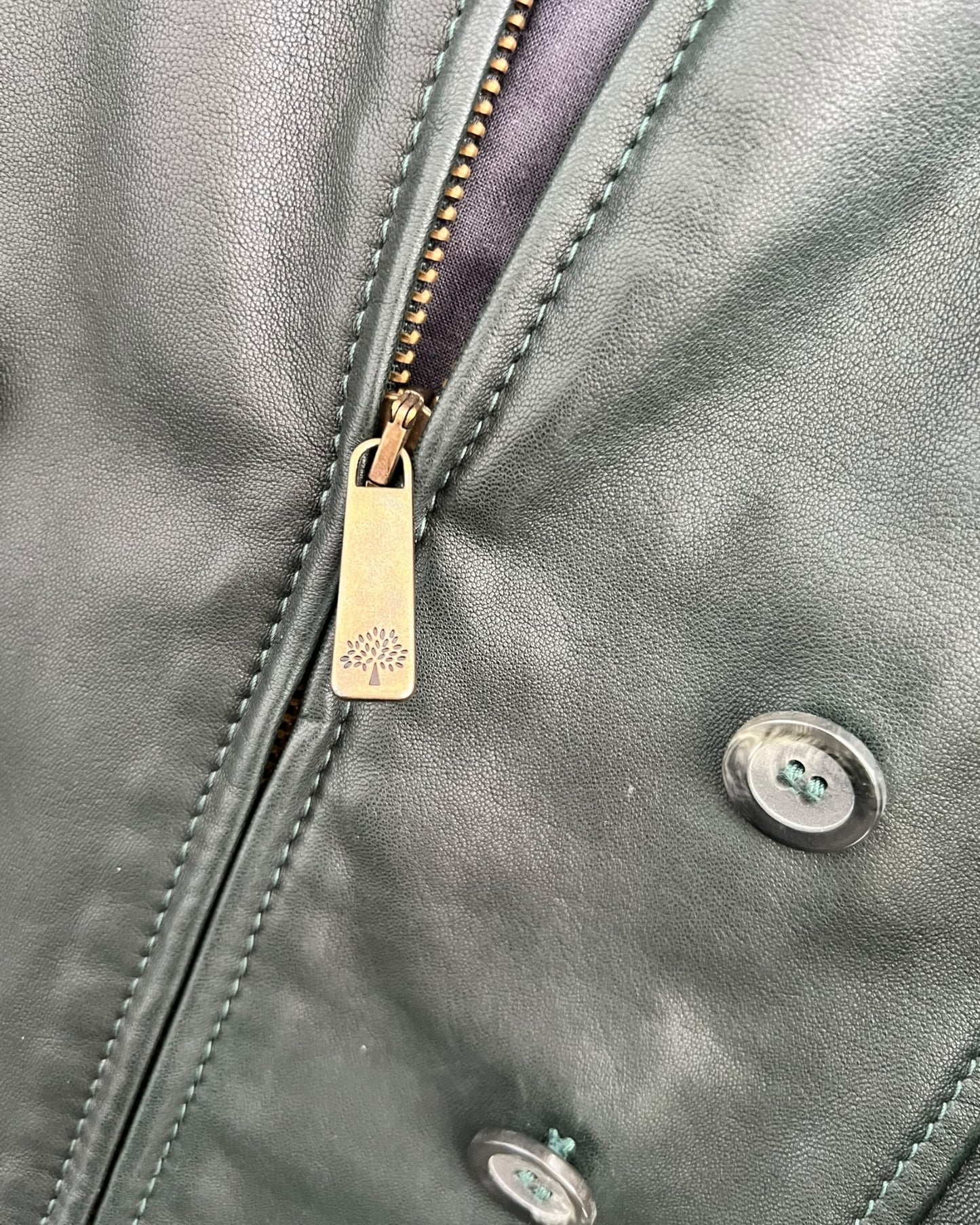 Mulberry Dark Green Leather Jacket – UK 10 / EU 40 / US