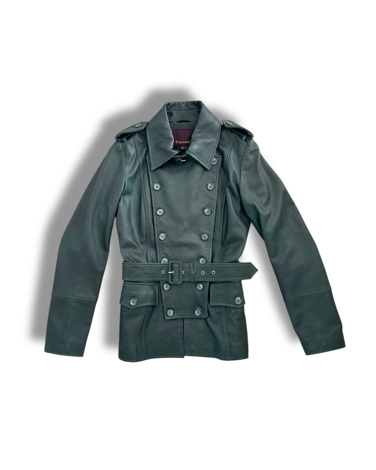Mulberry Dark Green Leather Jacket – UK 10 / EU 40 / US