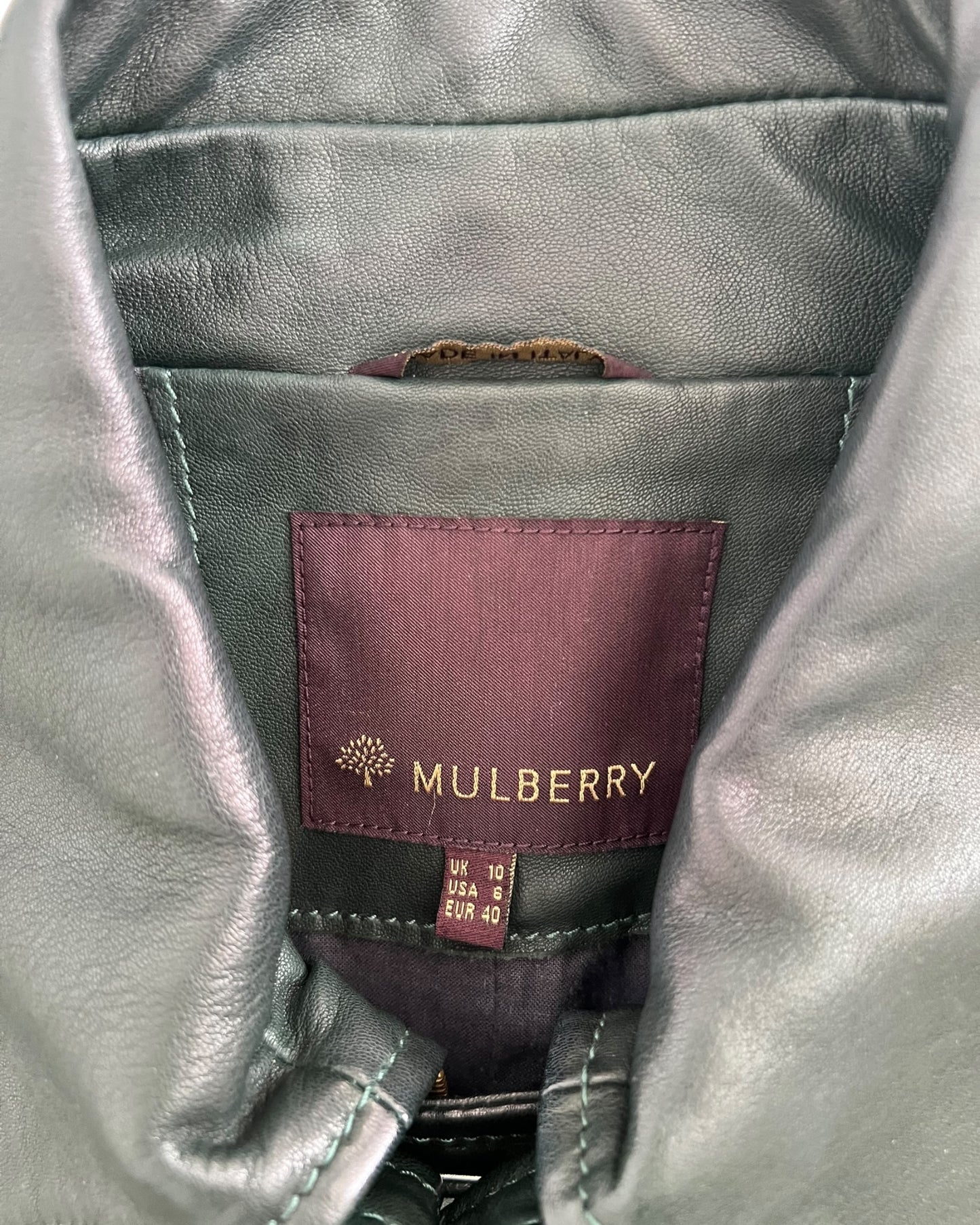 Mulberry Dark Green Leather Jacket – UK 10 / EU 40 / US