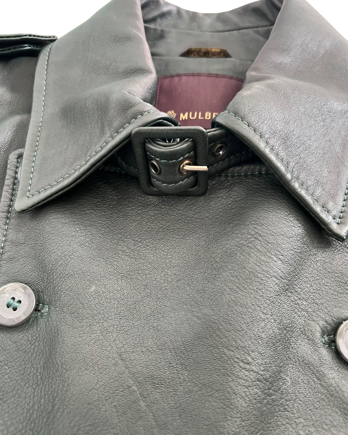 Mulberry Dark Green Leather Jacket – UK 10 / EU 40 / US