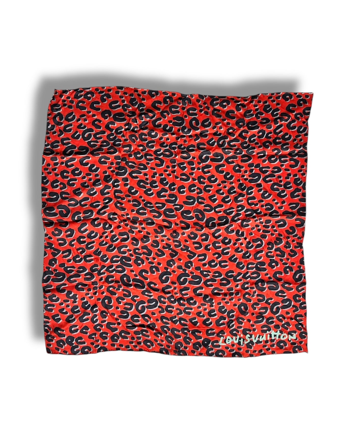 Louis Vuitton Leopard Print Silk Scarf 70 x 70 cm