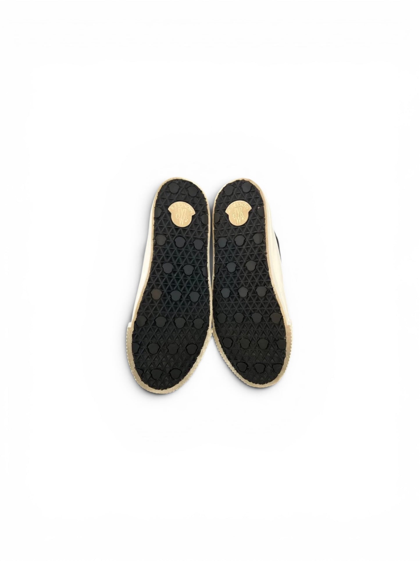 Moncler Glissiere Low-Top Canvas Sneakers Black & White | Size EU 36.5