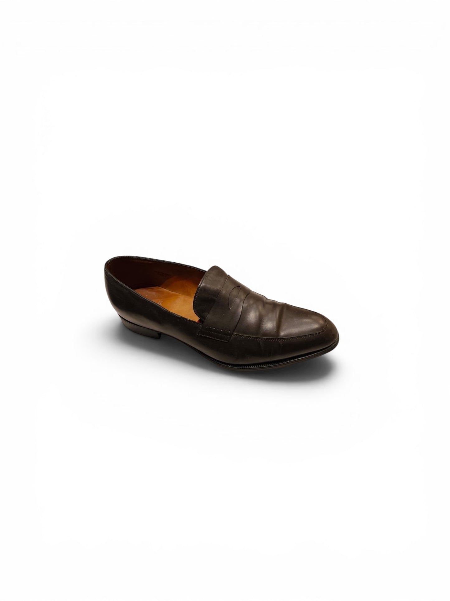 John Lobb Leather Penny Loafers – Dark Brown