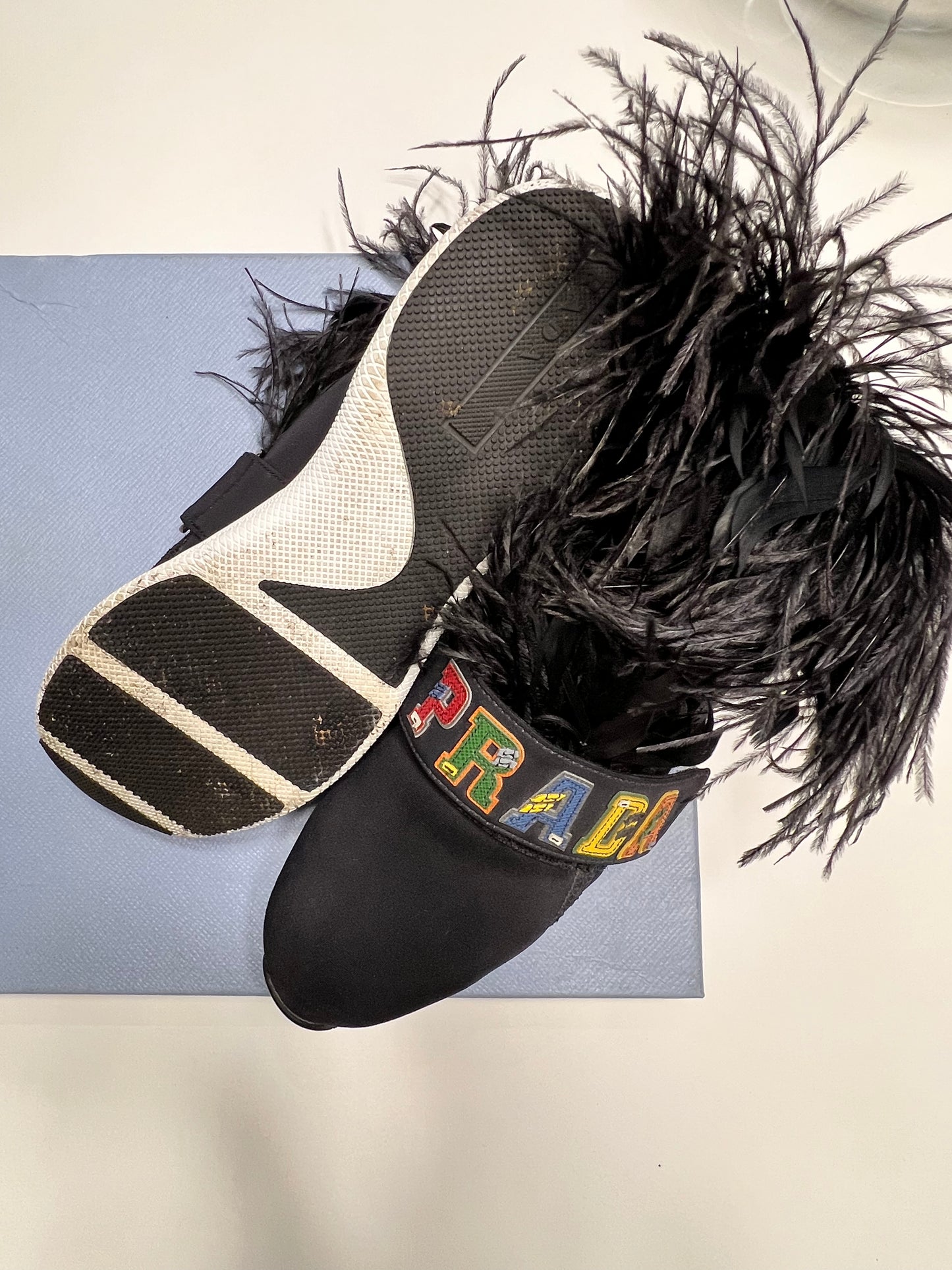 PRADA OSTRICH FEATHERS & NYLON TRAINERS - The Luxury Savvy