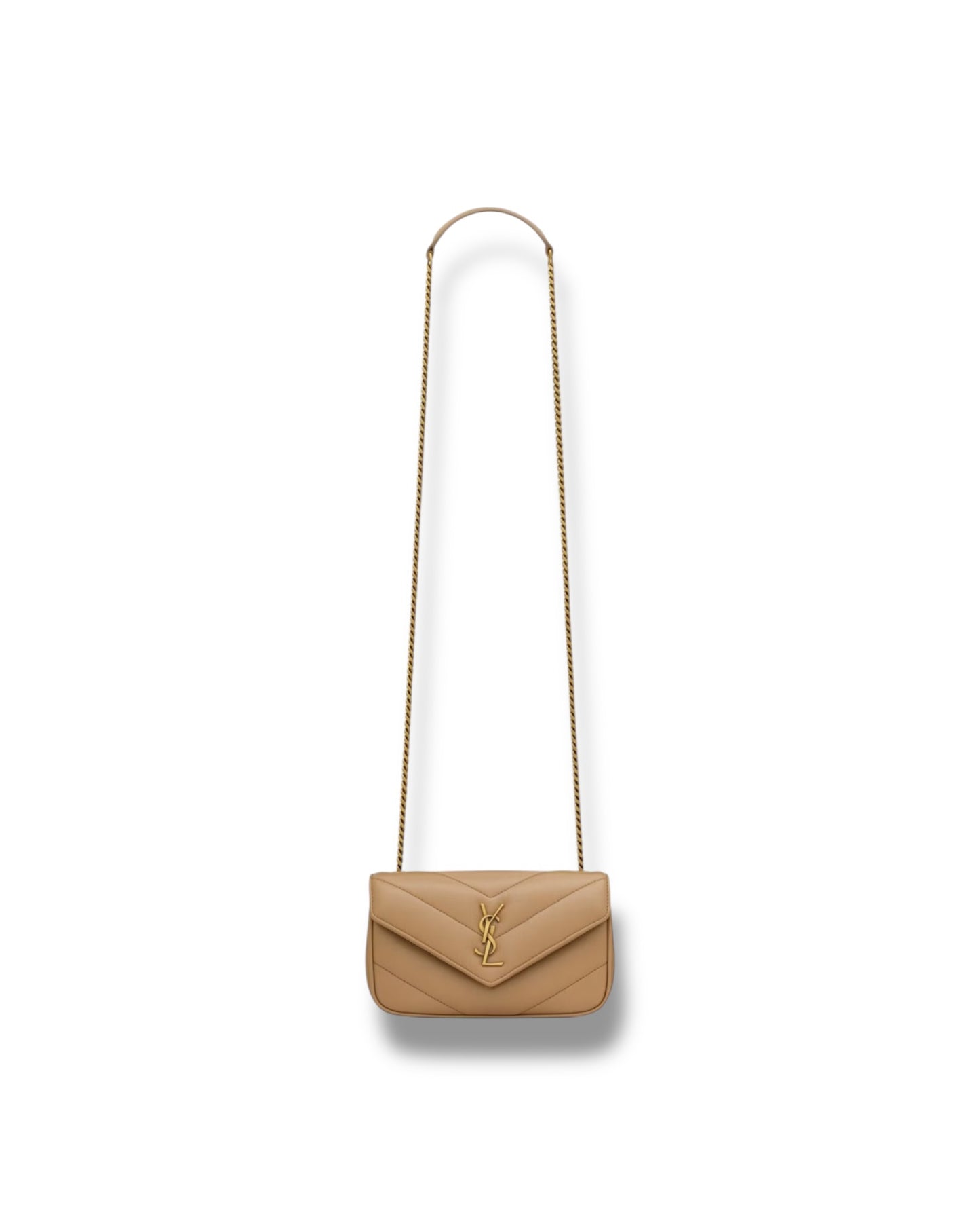 Saint Laurent LouLou Mini in Lambskin – Natural Tan - The Luxury Savvy