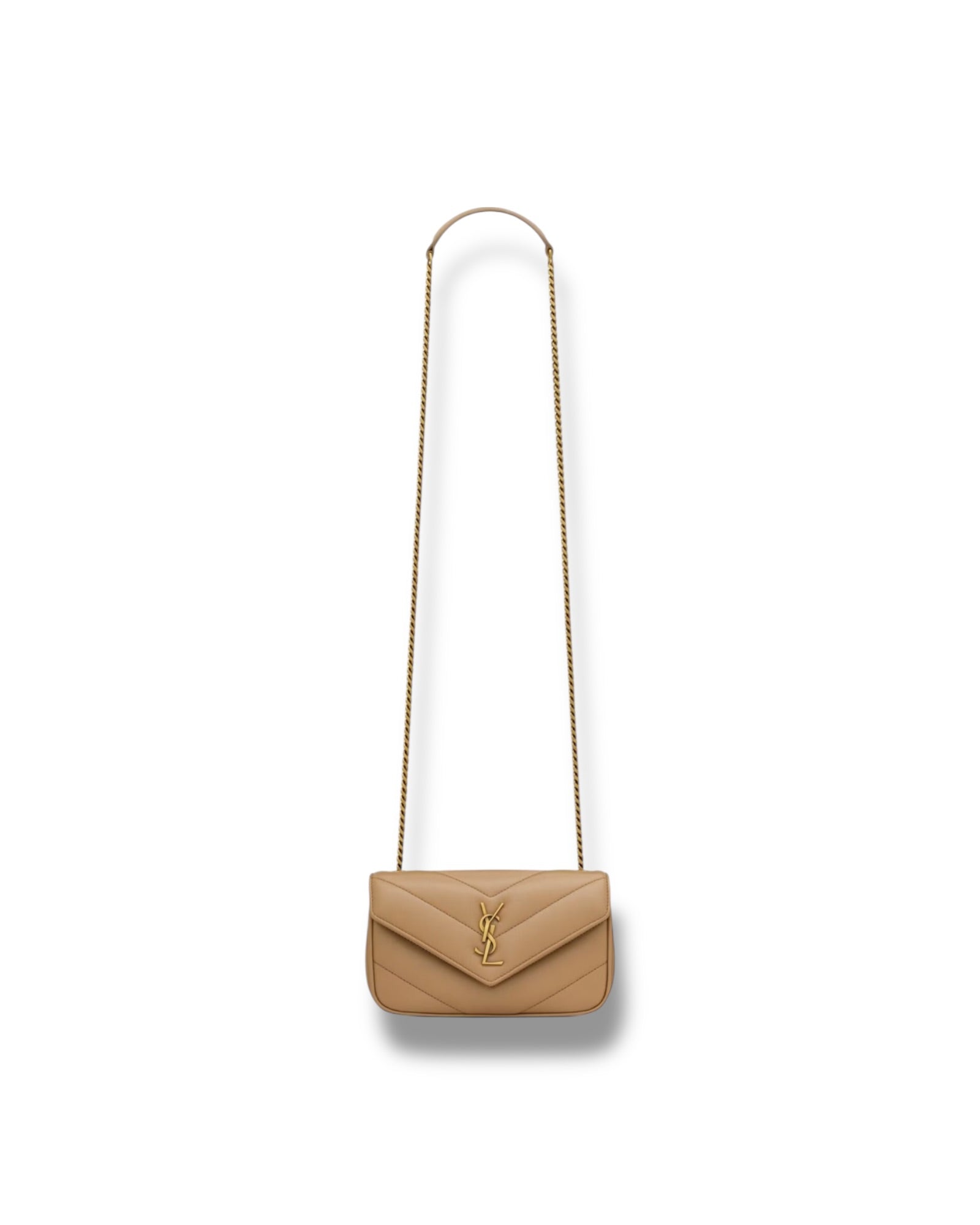 Saint Laurent LouLou Mini in Lambskin – Natural Tan - The Luxury Savvy