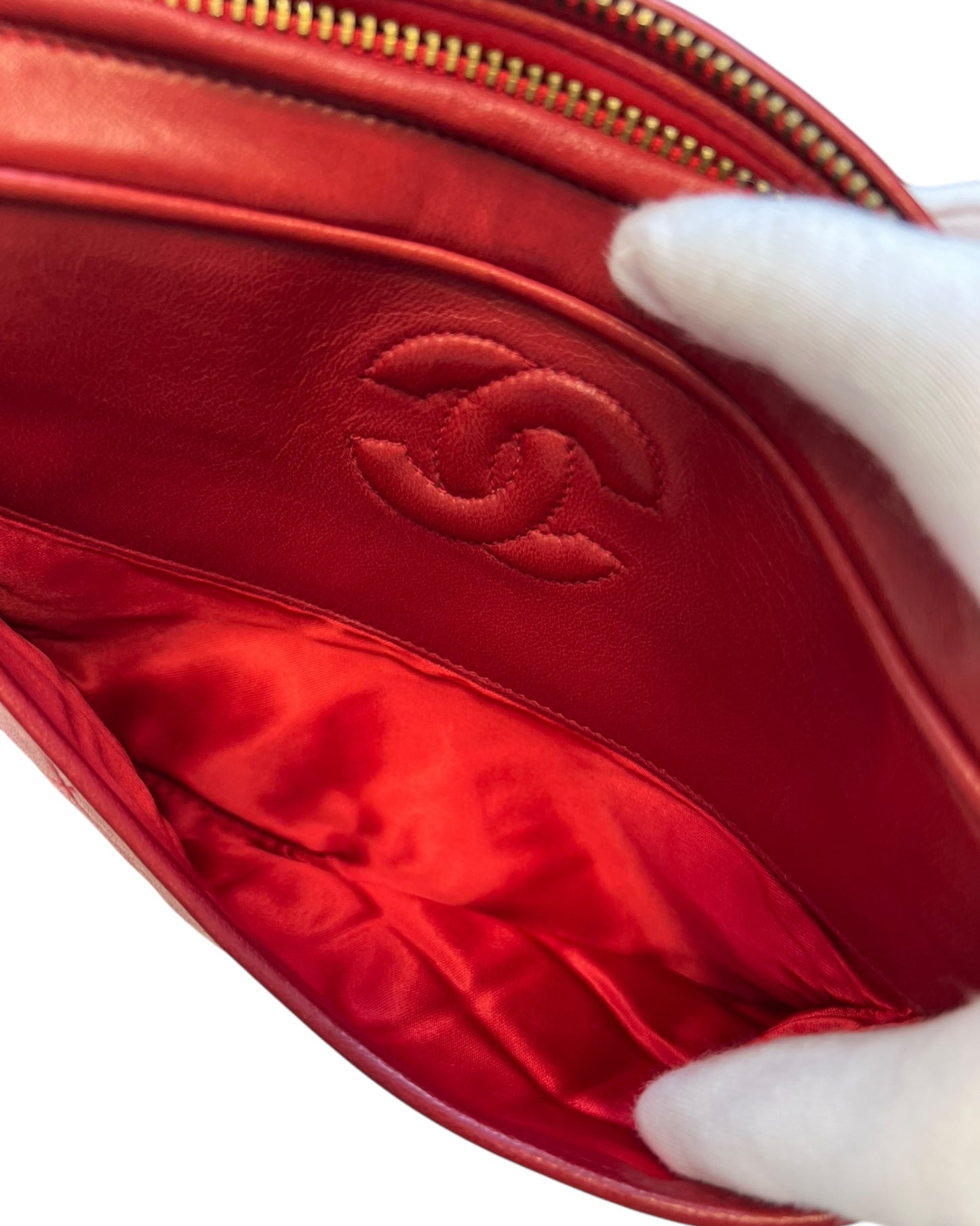 CHANEL Vintage “Camera” Bag with Fringe - Red