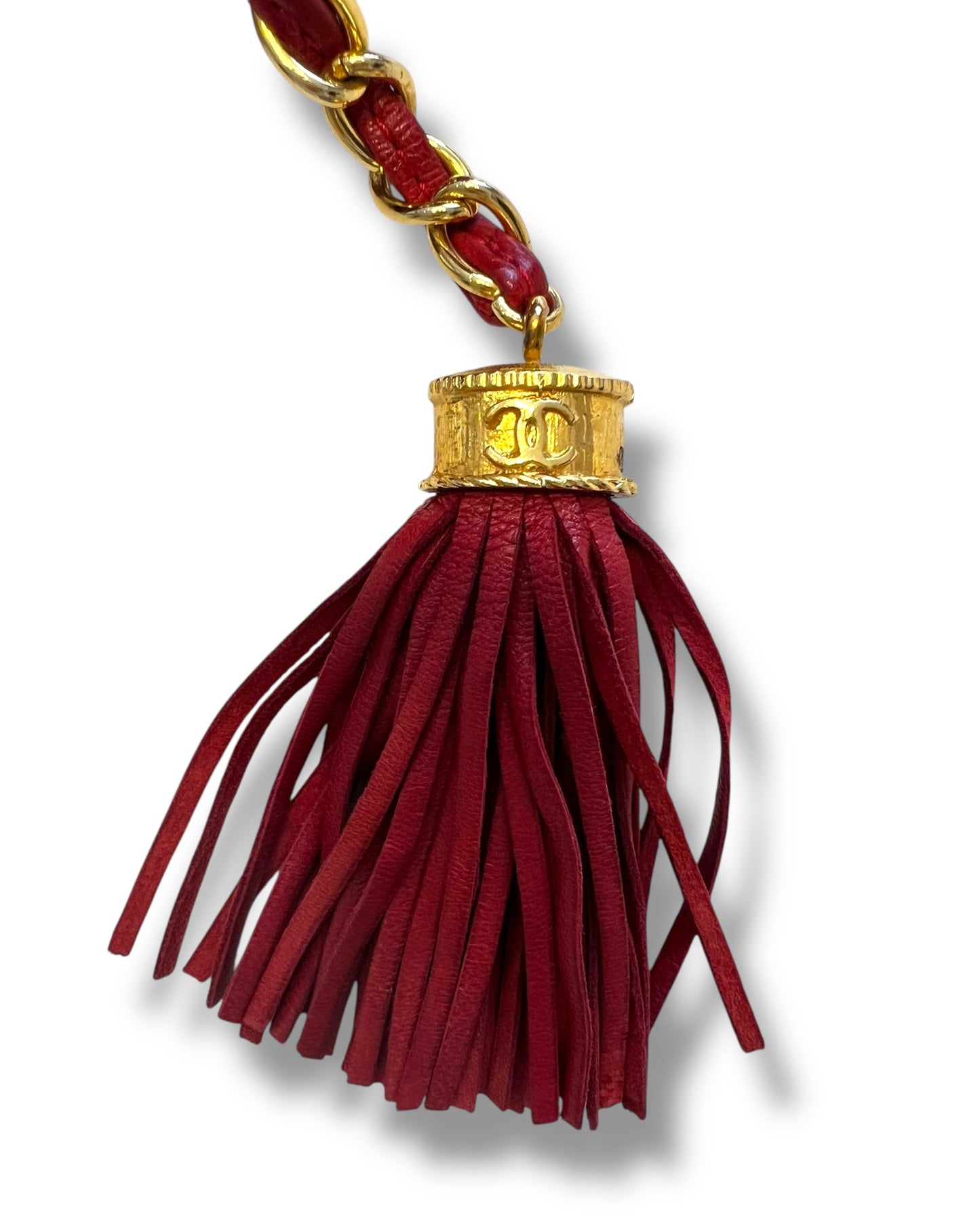 CHANEL Vintage “Camera” Bag with Fringe - Red