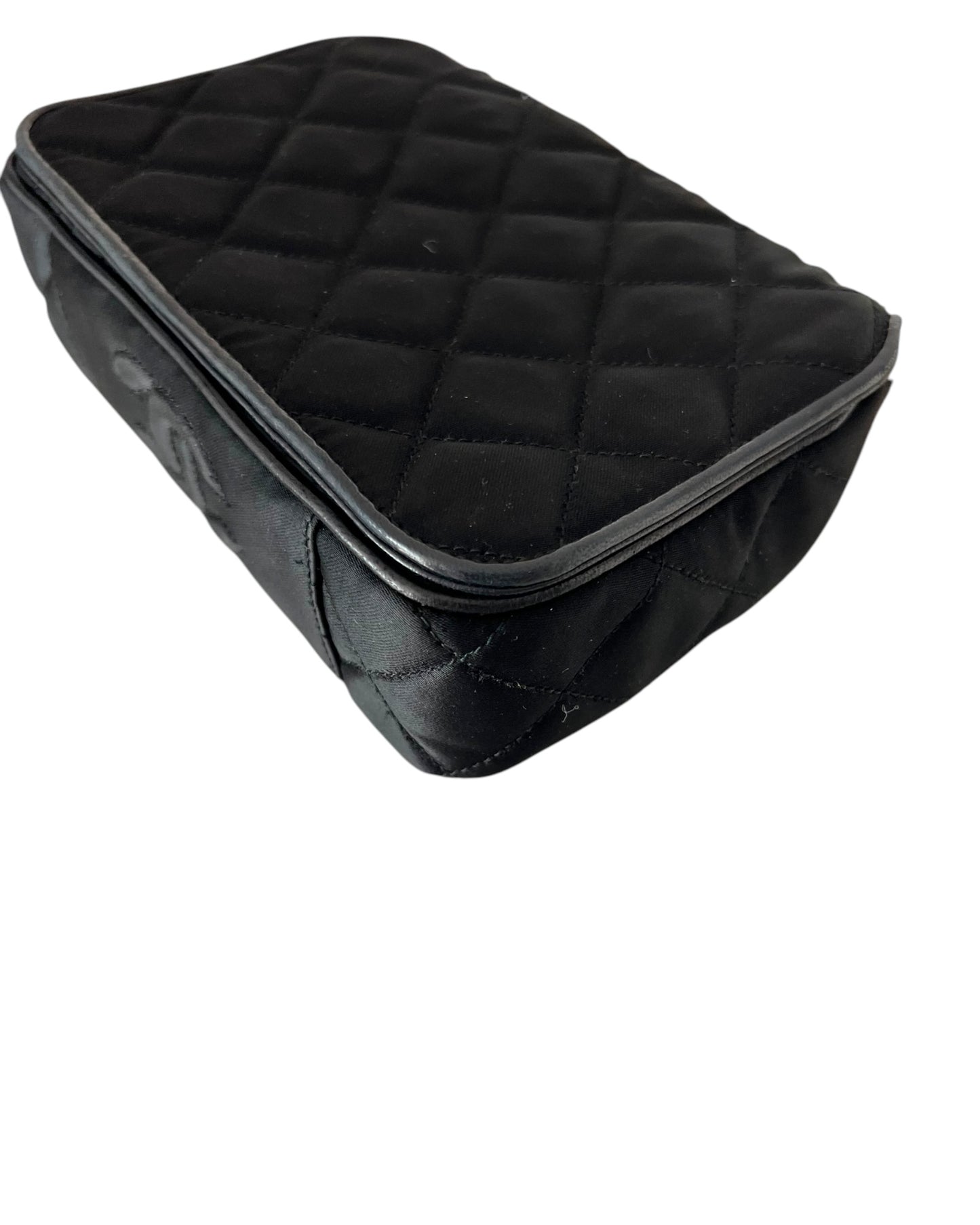 CHANEL Vintage Quilted Silk & Strass Evening Bag